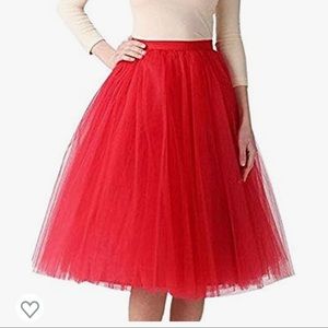 NWT Red Tulle skirt